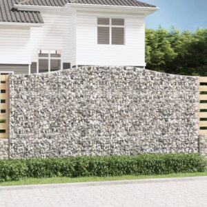 vidaXL Gabionkurver buede 3 stk 400x30x200/220 cm galvanisert jern