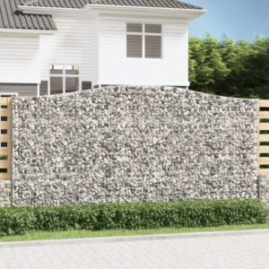 vidaXL Gabionkurver buede 5 stk 400x30x200/220 cm galvanisert jern