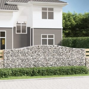 vidaXL Gabionkurver buede 9 stk 400x50x120/140 cm galvanisert jern