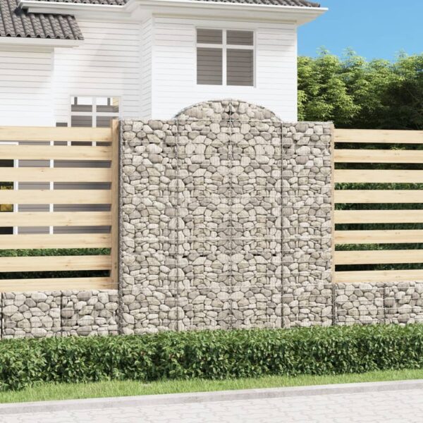 vidaXL Gabionkurver buede 4 stk 200x30x220/240 cm galvanisert jern