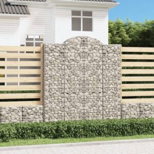 vidaXL Gabionkurver buede 6 stk 200x30x220/240 cm galvanisert jern