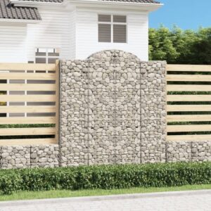 vidaXL Gabionkurver buede 40 stk 200x50x220/240 cm galvanisert jern