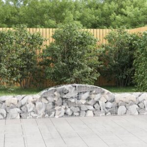 vidaXL Gabionkurver buede 4 stk 300x30x40/60 cm galvanisert jern