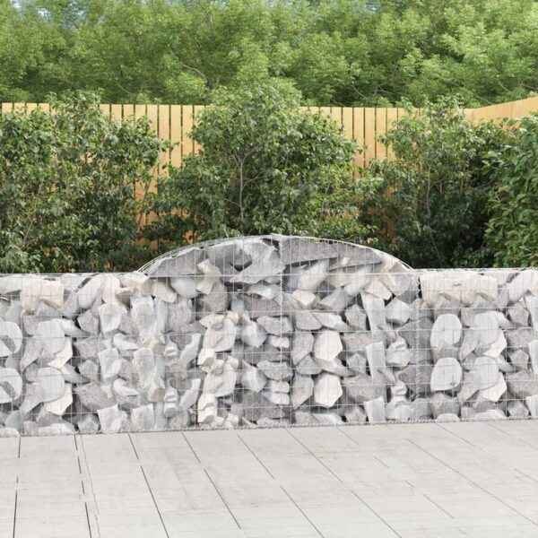 vidaXL Gabionkurver buede 30 stk 300x30x80/100 cm galvanisert jern