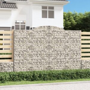 vidaXL Gabionkurver buede 10 stk 300x30x200/220 cm galvanisert jern