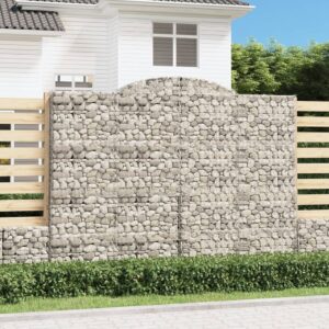 vidaXL Gabionkurver buede 6 stk 300x30x220/240 cm galvanisert jern