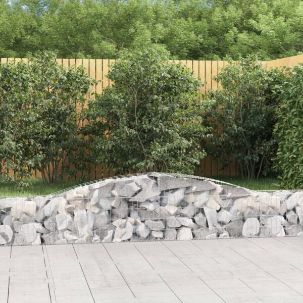 vidaXL Gabionkurver buede 15 stk 400x30x40/60 cm galvanisert jern