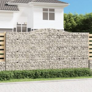 vidaXL Gabionkurver buede 2 stk 400x30x200/220 cm galvanisert jern