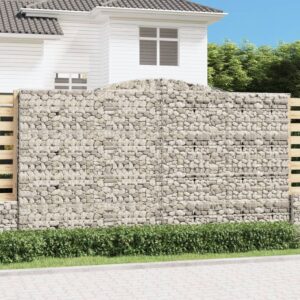 vidaXL Gabionkurver buede 2 stk 400x30x220/240 cm galvanisert jern