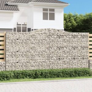 vidaXL Gabionkurver buede 3 stk 400x50x200/220 cm galvanisert jern