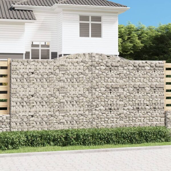 vidaXL Gabionkurver buede 5 stk 400x50x200/220 cm galvanisert jern