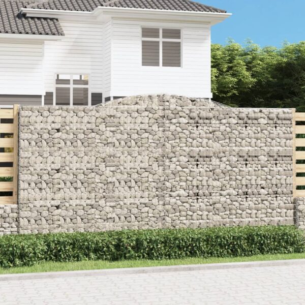 vidaXL Gabionkurver buede 10 stk 400x50x200/220 cm galvanisert jern