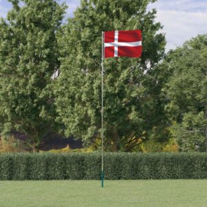 vidaXL Dansk flagg og stang 5