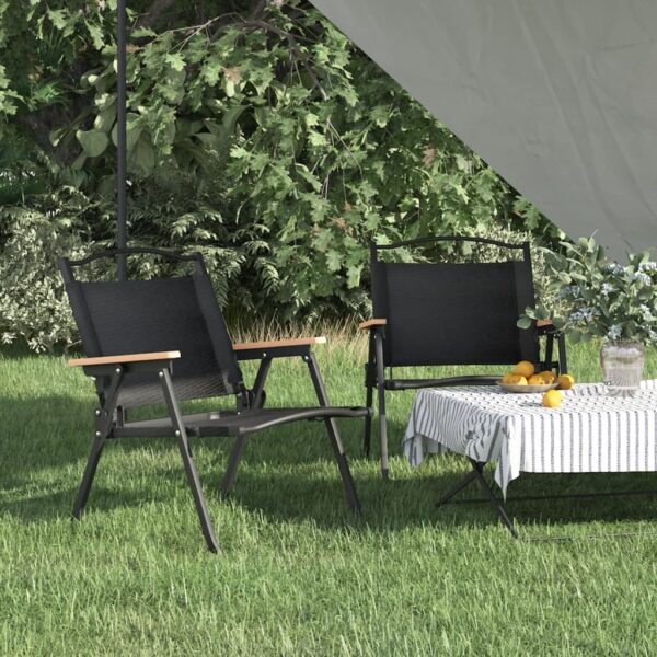 vidaXL Campingstoler 2 stk svart 54x43x59 cm oxfordstoff