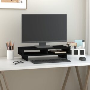 vidaXL Monitorstativ svart 60x27x14 cm heltre furu