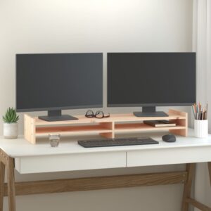 vidaXL Monitorstativ 100x27x15 cm heltre furu