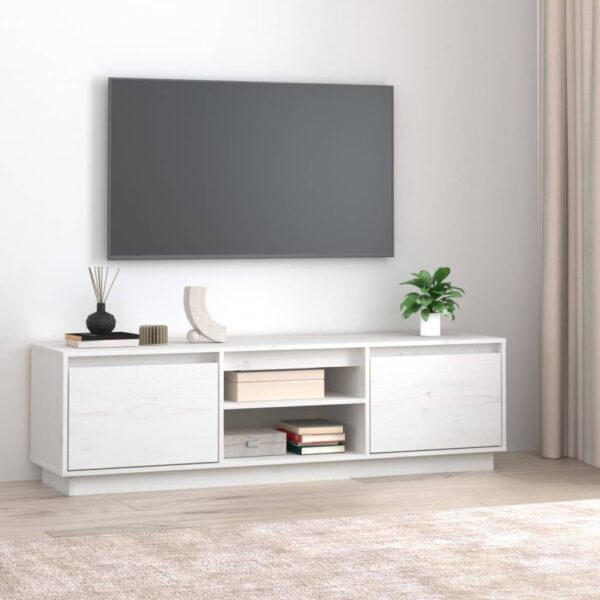 vidaXL TV-benk hvit 140x35x40 cm heltre furu