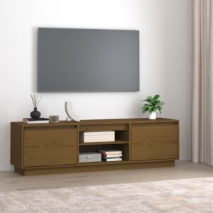 vidaXL TV-benk honningbrun 140x35x40 cm heltre furu