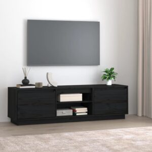 vidaXL TV-benk svart 140x35x40 cm heltre furu