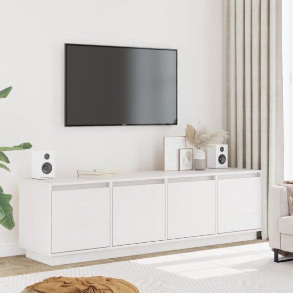 vidaXL TV-benk hvit 156x37x45 cm heltre furu