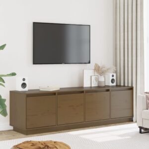 vidaXL TV-benk honningbrun 156x37x45 cm heltre furu