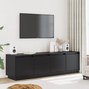 vidaXL TV-benk svart 156x37x45 cm heltre furu