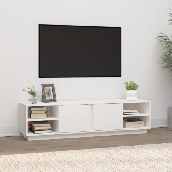 vidaXL TV-benk hvit 156x40x40 cm heltre furu