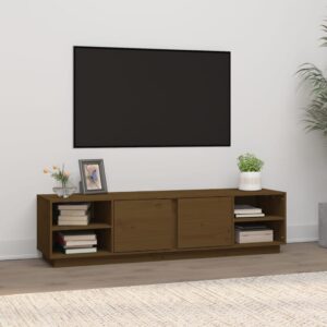 vidaXL TV-benk honningbrun 156x40x40 cm heltre furu