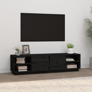 vidaXL TV-benk svart 156x40x40 cm heltre furu