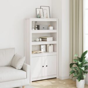 vidaXL Highboard hvit 80x35x154 cm heltre furu