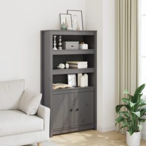 vidaXL Highboard grå 80x35x154 cm heltre furu