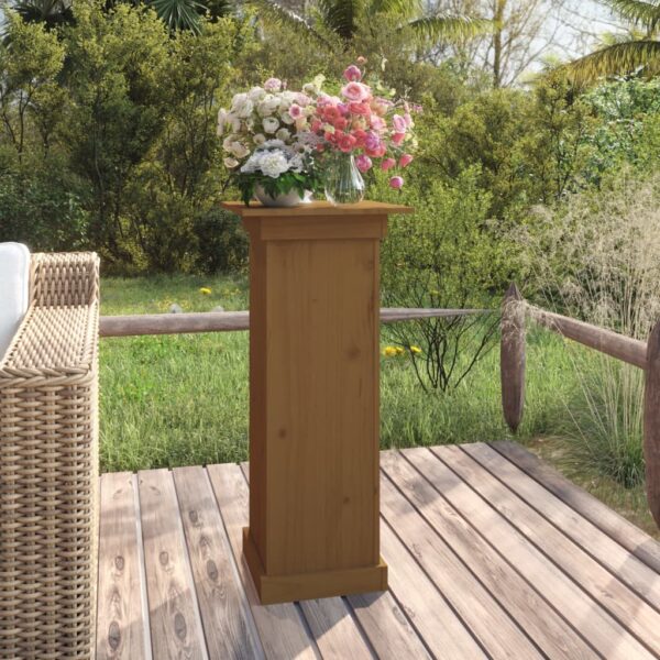 vidaXL Blomsterstativ honningbrun 40x40x90 cm heltre furu