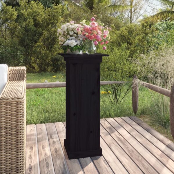 vidaXL Blomsterstativ svart 40x40x90 cm heltre furu