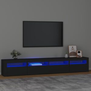 vidaXL TV-benk med LED-lys svart 240x35x40 cm