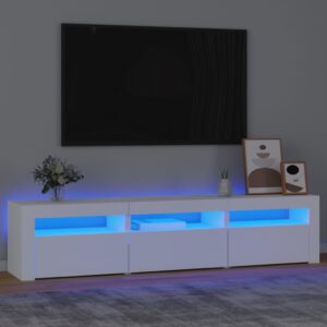 vidaXL TV-benk med LED-lys hvit 180x35x40 cm