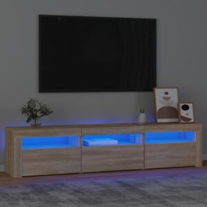 vidaXL TV-benk med LED-lys sonoma eik 180x35x40 cm