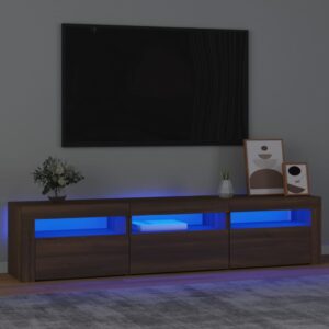 vidaXL TV-benk med LED-lys brun eik 180x35x40 cm