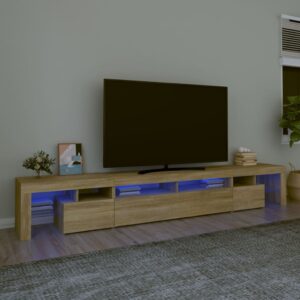 vidaXL TV-benk med LED-lys sonoma eik 260x36