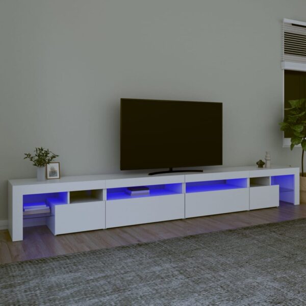 vidaXL TV-benk med LED-lys hvit 290x36