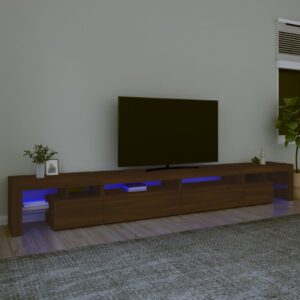 vidaXL TV-benk med LED-lys brun eik 290x36