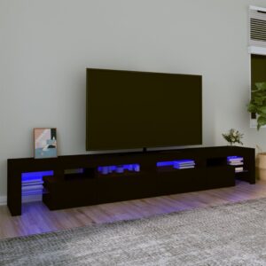 vidaXL TV-benk med LED-lys svart 260x36