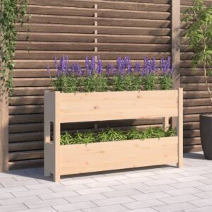 vidaXL Plantekasse 112x25x66 cm heltre furu