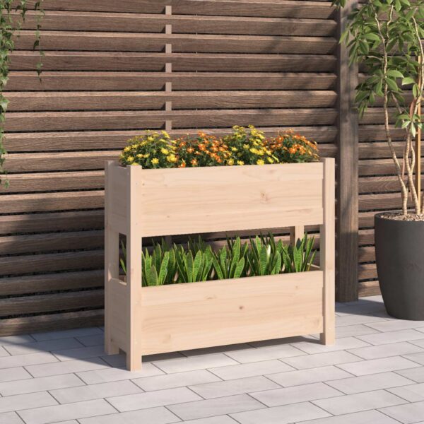 vidaXL Plantekasse 77x25x66 cm heltre furu