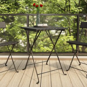 vidaXL Sammenleggbart bistrobord svart 55x54x71 cm polyrotting