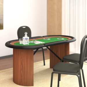 vidaXL Pokerbord 10 spillere grønn 160x80x75 cm