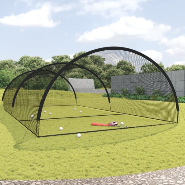 vidaXL Baseball battingnett svart 900x400x250 cm polyester