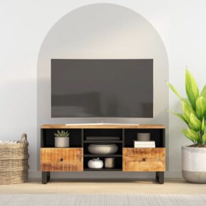 vidaXL TV-benk 100x33x46 cm heltre mango og konstruert tre