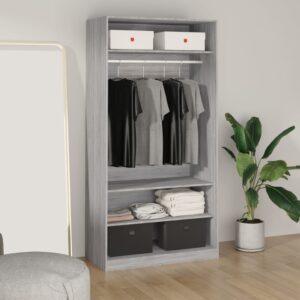 vidaXL Garderobe grå sonoma 100x50x200 cm konstruert tre