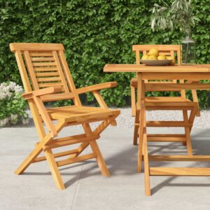 vidaXL Klappstoler 2 stk 56x63x90 cm heltre teak