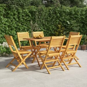 vidaXL Klappstoler 6 stk 47x62x90 cm heltre teak